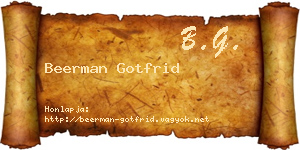 Beerman Gotfrid névjegykártya